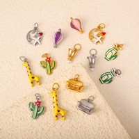Pendentif en acier inoxydable Olivia plaqué or 18 carats, motif dauphin, girafe, oie, charme tendance, badminton, moto, ballon, pour la création de bijoux DIY