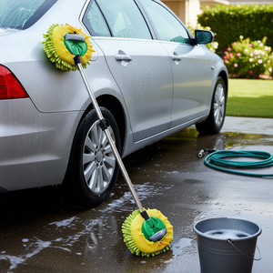 Brosse de lavage de voiture télescopique en chenille verte D0100XUVUYG, design pétiolé, pour le nettoyage et le detailing automobile - Product Image 2