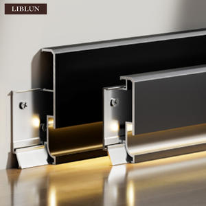 Profilé en aluminium pour plinthe, vente en gros du fabricant, noir, montage mural, bande lumineuse LED d'angle, plinthe de sol, <span class=keywords><strong>cuisine</strong></span>, salon - Product Image 1