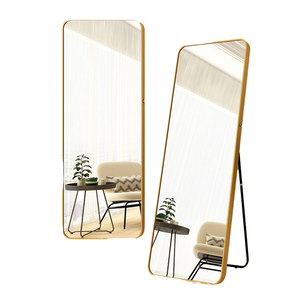 Phong Cách Hiện Đại Trang Trí Handmade Kim Loại Đóng Khung Đầy Đủ Chiều Dài Sàn Gắn Tường Cô Gái Phòng Ngủ Gương Làm Bằng Thủy Tinh - Product Image 1