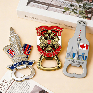 Aimant de réfrigérateur en métal, ouvre-bouteille, souvenir touristique de Noël des États-Unis, Miami Destin, design 3D personnalisé, logo, aimant promotionnel - Product Image 1