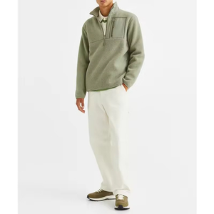 All'ingrosso Pullover da uomo orsacchiotto in pile mezza Zip giacca a tinta unita <span class=keywords><strong>felpa</strong></span> Streetwear per la stagione primaverile - Product Image 5