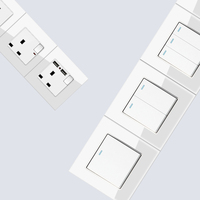 Reino Unido UE estándar placa en blanco Fause cubierta interruptores de pared eléctricos enchufes 220V interruptor de marco de vidrio templado