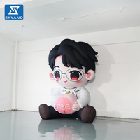 Personnage de dessin animé gonflable géant personnalisé pour la décoration de scène et de site lors d'événements de soutien aux fans en plein air
