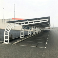 Abri de voiture moderne à structure en acier monopente, abri de jardin en métal, garage extérieur imperméable et résistant au soleil pour appartement, bureau, école