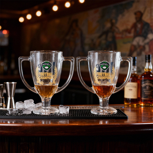 Trofeo de Vidrio Personalizado con Doble Asa, Copa de <span class=keywords><strong>Cerveza</strong></span> Creativa para Festival de <span class=keywords><strong>Cerveza</strong></span>, Logotipo de Fútbol, Modelo 450, Hecho en China - Product Image 4
