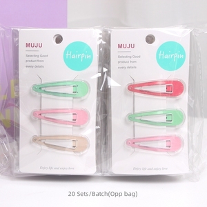 Mädchen 3-teilige Glitter Candy Farbe Metall Haars pangen Niedliche koreanische Snap Clip 5cm MUJU Marke für Kinder Stilvolle Haarschmuck - Product Image 4