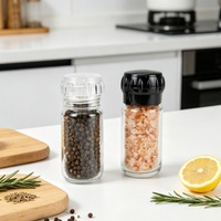 Moulin à sel et à poivre réglable de 110 ml, moulin à épices en plastique PC et verre, durable, indispensable en cuisine