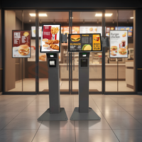 WUXIN - Fabricante de Kioscos con Sistema de Gestión de Colas con Pantalla Táctil, Kiosco de Autoservicio de 21/24 Pulgadas, Terminal de Gestión de Colas para Cantinas con Impresora de Tickets