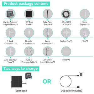 Rainpoint năng lượng mặt trời điện máy bơm nước nồi nhà máy tưới nước ban công thủy lợi tự động nước hẹn giờ - Product Image 3