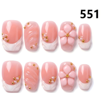1326-1330 Faux ongles ronds faits à la main à presser, 10 pièces, style français, faux ongles 3D avec sculpture, haute qualité pour doigts