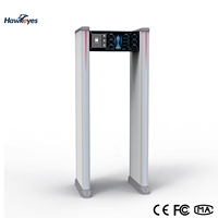 Détecteur de métaux intelligent Hawkeys pour aéroports et gares, détection de contrabandes, alarme sonore et lumineuse double, 18 zones