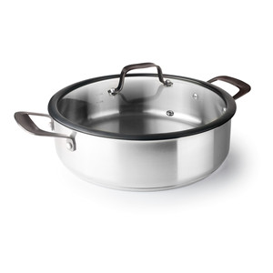 Pentola Bassa Origin con Coperchio 3L in Acciaio Inossidabile per Uso su Fornello - Product Image 1
