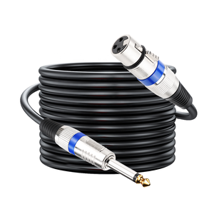 Câble coaxial tressé de 1 m (3,3 pi) pour microphone dynamique, <span class=keywords><strong>XLR</strong></span> mâle vers <span class=keywords><strong>jack</strong></span> stéréo TS <span class=keywords><strong>femelle</strong></span> 6,35 mm, avec gaine en PVC, pour HDTV et haut-parleurs - Product Image 6
