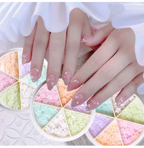 Hot Colorful Rhinestones Silver Gem DIY Nail Design Nail Art 3D Acrylic Flowers for Designer Nail Charms