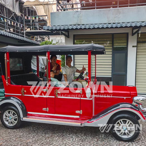 Voiture électrique rétro de tourisme à grande capacité de passagers, avec sièges multi-rangs, chariot de tourisme vintage pour le transport des visiteurs en heures de pointe - Product Image 2