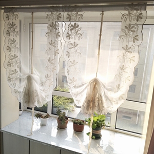 <span class=keywords><strong>Tende</strong></span> Oscuranti Ricamate, <span class=keywords><strong>Tende</strong></span> Velate Floreali con Laccetti, <span class=keywords><strong>Tende</strong></span> Romane a Balze per Finestre di Cucina, Balcone, Caffetteria - Product Image 5