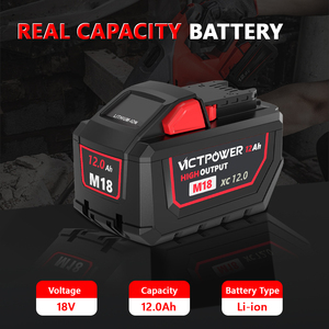 Batterie Li-ion VICTPOWER 18V 12.0Ah de remplacement pour outils électriques sans fil Milwaukee M18, compatible avec plus de 200 outils, OEM ODM - Product Image 4