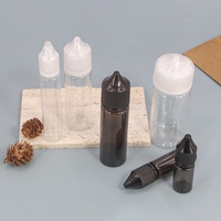 Flacon compte-gouttes en plastique PET transparent noir de 10 ml à 20 ml, emballage antivol, capacité de 50 ml, vente en gros