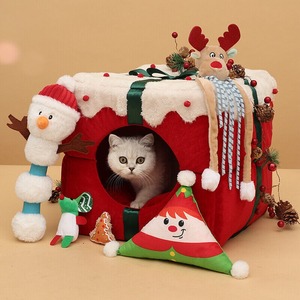 Customized New Year Cat <b>Nest</b> Warming Celebration Large Space One <b>Nest</b> Dual Purpose Winter Pet <b>Nest</b> Fully Enclosed Small Dog Dog - Product Image 5
