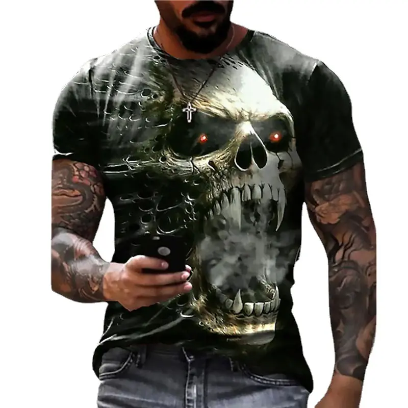 Camiseta de Hip Hop para hombre, camisa de manga corta con estampado de talla grande en 3D, Black Soul Street, Harajuku, Ghost Claw, de verano