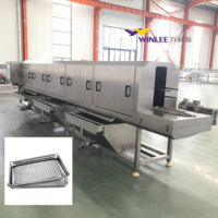 Laveuse de caisses, équipement de nettoyage de plateaux à œufs, machine à laver les paniers à fruits de mer