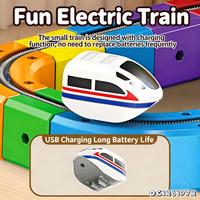Jouets de construction en briques pour enfants, 123 pièces, bricolage, voie ferrée 3D, camion, train, voiture, cube