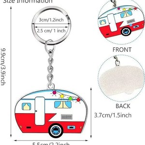 Ensemble de porte-clés personnalisés pour camping-car avec logo, porte-clés Happy Camper pour couples, accessoires de camping, cadeaux pour caravanes, directement de l'usine - Product Image 2