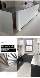 6mm dày 304/316 thép không gỉ tích hợp nhân tạo thạch anh đá nhà bếp bàn thiết kế hiện đại chống trầy xước kết thúc 5 - Product Image 6