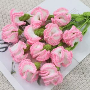 Knitted Crochet Carnation <b>Flower</b> <b>Artificial</b> <b>Flowers</b> Crochet Carnation <b>Flower</b> for Wedding Decoration - Product Image 3