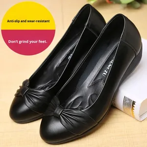 Zapatos de Trabajo Planos de Cuero Suave con Lazo, Impermeables y Resistentes al Desgaste, para Dropshipping y Compra al por Mayor en Grupo - Product Image 1