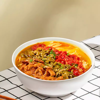 Délicieuse soupe de nouilles instantanées chinoises à cuisson rapide avec nouilles de riz
