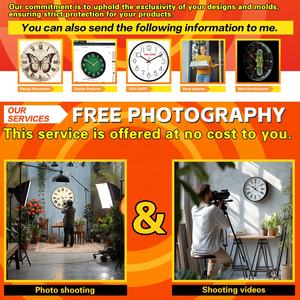 <span class=keywords><strong>Horloge</strong></span> murale en plastique de style européen silencieuse à quartz vintage rétro de 11 pouces pour la décoration de la maison - Product Image 5