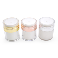 Pot de crème cosmétique rond de luxe en plastique acrylique à double paroi pots de recharge sous vide