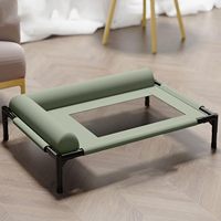 Lit surélevé pour animaux de compagnie avec filet respirant, imperméable, amovible, lavable, pour intérieur, extérieur et camping
