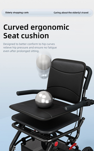 Silla de ruedas eléctrica plegable portátil reclinable y automática para discapacitados silla de ruedas de acero con asiento operado manualmente - Product Image 5