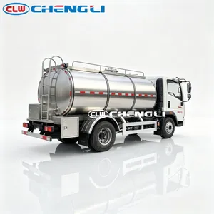 Camion-citerne à lait frais HOWO 4X2 6m³ - Fabricant - Isolation SUS304 - Citerne de transport laitier de 6000 litres - Prix usine bas - Product Image 5