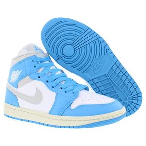Zapatillas Nike Air Jordan 1 Mid para Mujer, Color Azul Polvo Oscuro y Gris Neutro, Estilo Baloncesto - Product Image 4