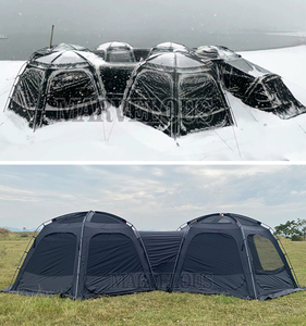 Tienda de cúpula geodésica Modulat de tela Oxford conectable grande con <span class=keywords><strong>chimenea</strong></span> para acampar en familia y fiesta Venta caliente - Product Image 4