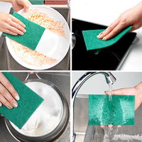 Rouleau de tampons à récurer rectangulaires en nylon écologiques pour cuisine, fournitures de nettoyage, éponge à récurer robuste et résistante à l'usure