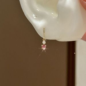 Boucles d'oreilles Wenchi S925 en argent pur, élégantes, en forme de goutte d'eau, avec zircon, design japonais tendance, diamant coloré, douces et polyvalentes - Product Image 3