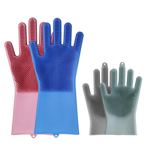 Gants de nettoyage réutilisables en silicone à doigts complets pour la cuisine et la maison, pour la vaisselle et le nettoyage des pinceaux de maquillage - Product Image 6