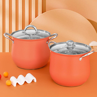 Grande Marmite à Soupe en Acier Inoxydable 201 Grande Capacité avec Deux Poignées, Couvercle en Verre, Compatible Lave-Vaisselle, Qualité Alimentaire, Prête pour Gaz et Induction