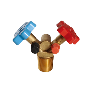 Válvula de seguridad manual de doble conexión tipo Y de latón QF-13Y A/B/K de alta calidad para cilindros de gas refrigerante con estructura de control manual - Product Image 4