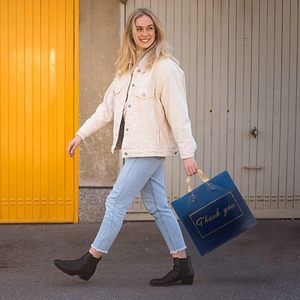 Bolsa de Plástico para Compras con Asa, Azul, 16x18 Pulgadas, para Uso Comercial y Minorista, Paquete de 60 Bolsas OPP - Product Image 6