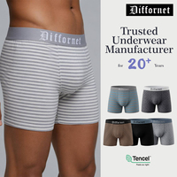Ensemble de lingerie pour homme en coton rayé, taille plus, fabriqué en usine, poche ergonomique 3D, personnalisation de votre logo, plusieurs tailles, sous-vêtements tendance pour homme