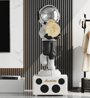 Sculpture en résine réaliste peinte à la main, modèle de fée astronaute bouddhiste anime, ornement de lumière lunaire, décoration intérieure de maison de style dessin animé