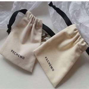 Bolsa de Lona de Algodón de Lujo Personalizada de 12 Onzas con Cordón y Logotipo Personalizado, Bolsa de Regalo para Joyería - Product Image 3