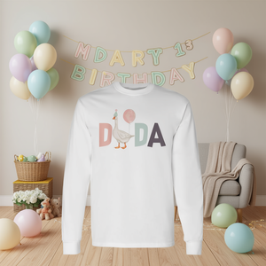 Camiseta de manga larga a juego para la familia de One Silly Goose Dada, primer cumpleaños - Product Image 3