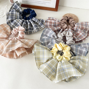 ยางรัด<span class=keywords><strong>ผม</strong></span>ลายสก็อต<span class=keywords><strong>ย้อน</strong></span><span class=keywords><strong>ยุค</strong></span>ขนาดใหญ่แบบขายส่ง สไตล์หวาน ผ้าคอตตอนเนื้อนุ่ม สำหรับผู้หญิง - Product Image 2